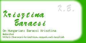 krisztina baracsi business card